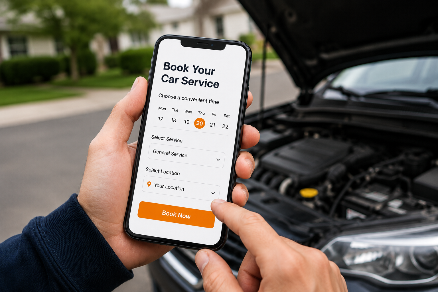 Customer arranging a mobile mechanic appointment with Coventry Fixcore for car repair support
