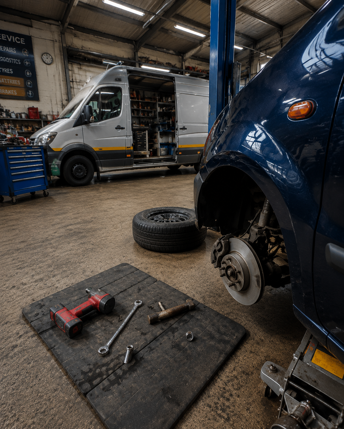 Mobile mechanic providing an emergency brake inspection and brake repair in Coventry