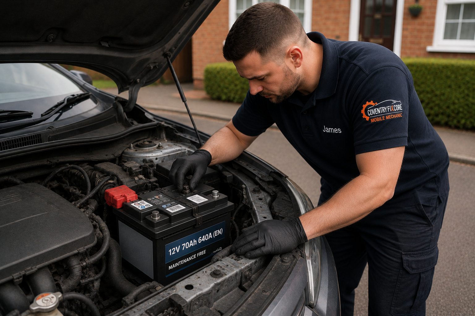 Brake components after pad replacement and mobile brake repair in Coventry