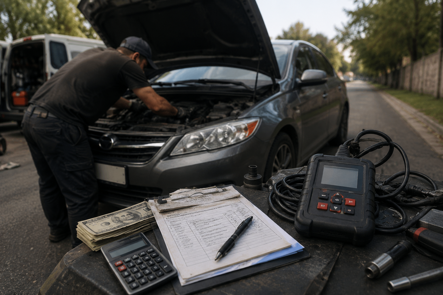 Coventry mobile mechanic carrying out a professional vehicle diagnostic scan