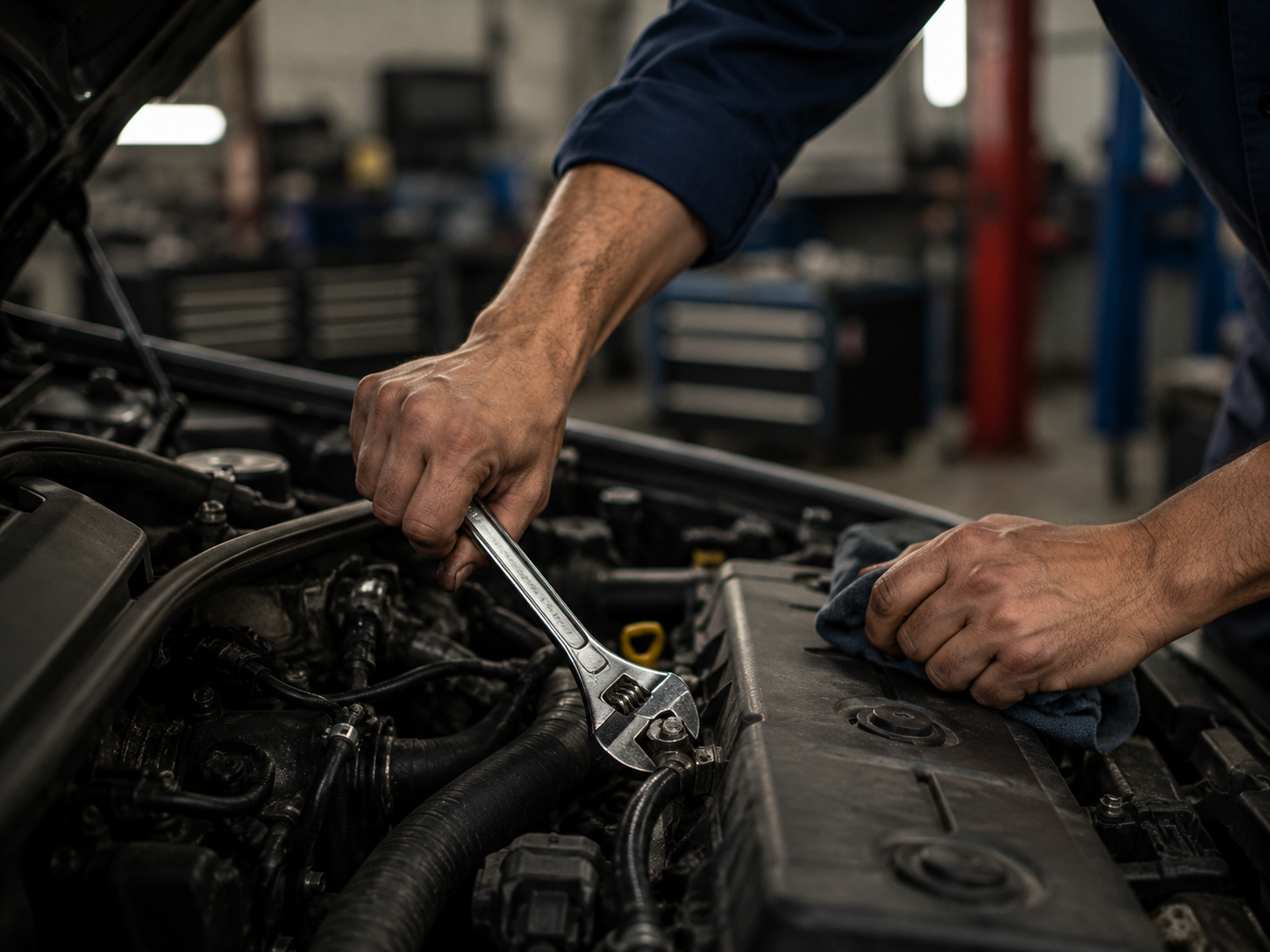 Mechanic assessing whether a transmission and clutch repair can be completed mobile or requires a workshop in Coventry