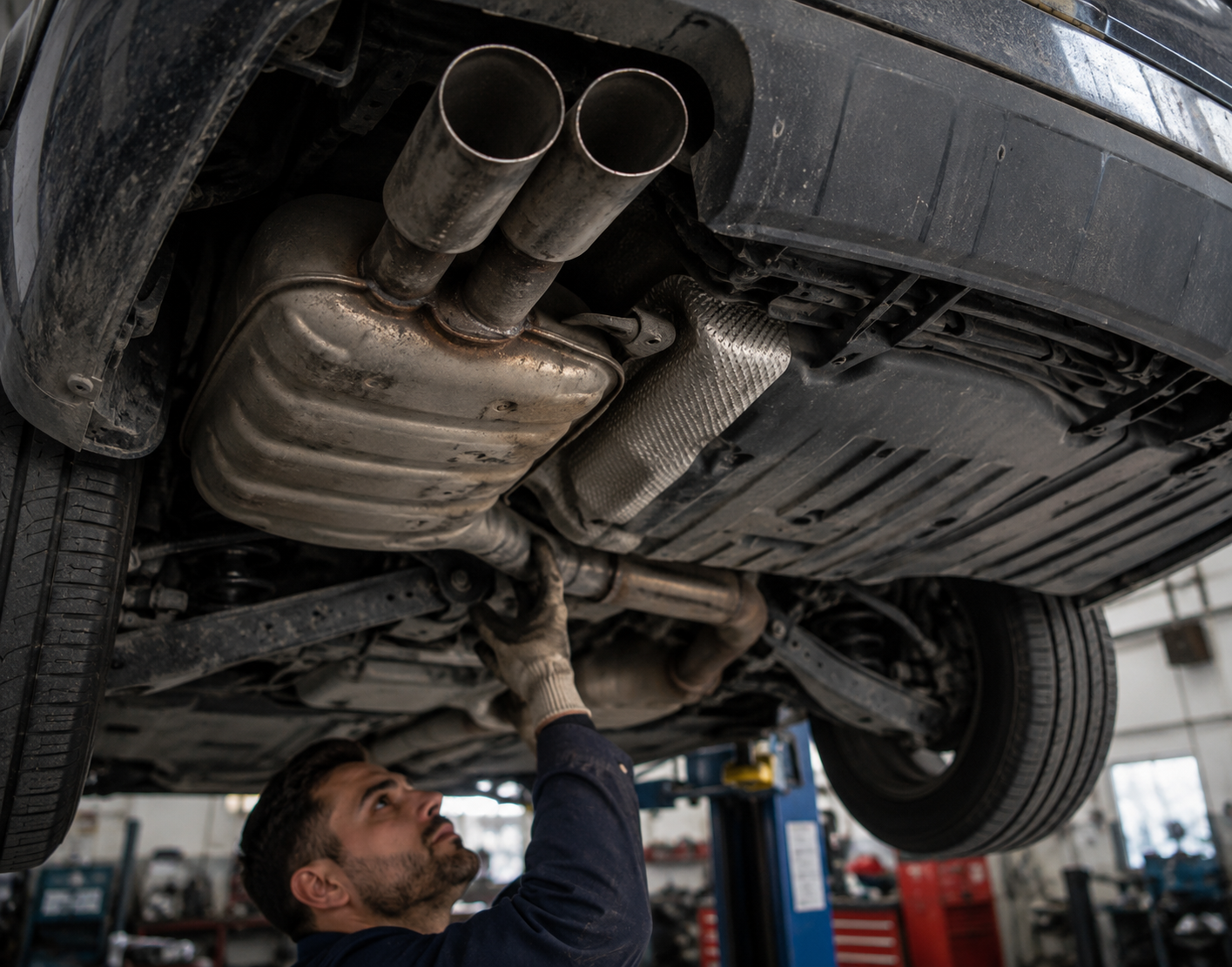 Coventry Fixcore mobile mechanic providing urgent exhaust and fuel system assistance at a vehicle location