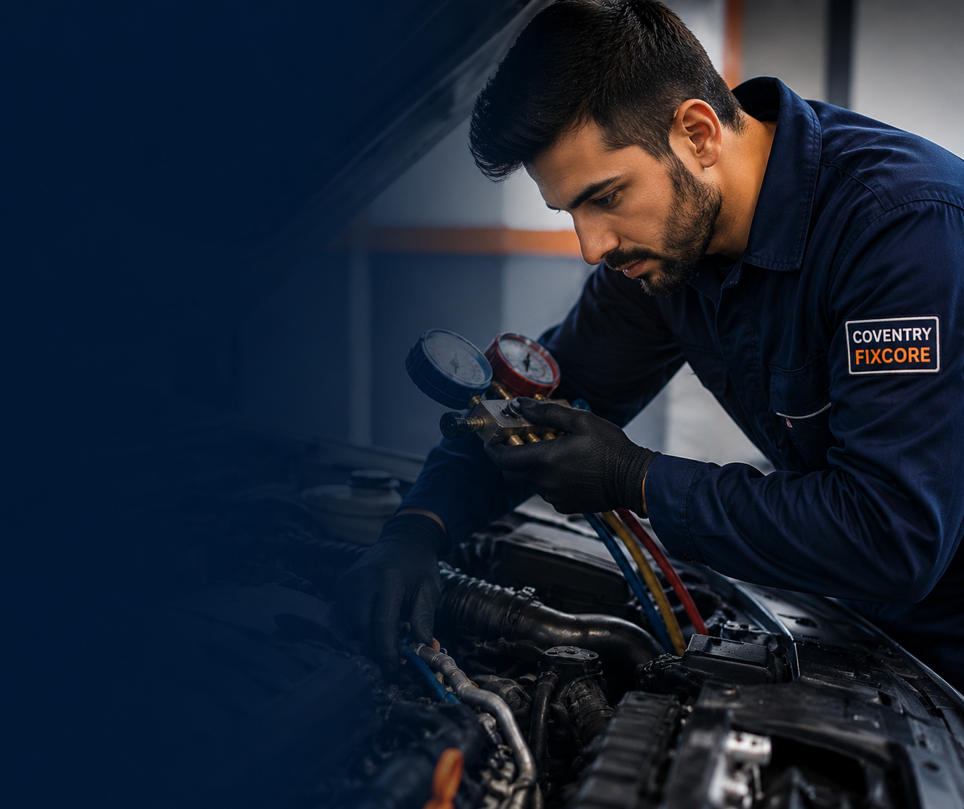 Coventry Fixcore mobile mechanic carrying out vehicle diagnostics on a car in Coventry